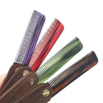 

4 Color Walnut Fold Comb Hair Comb For Unisex Beard Care Anti-Static Wooden Comb Hair Care Tools Hair New Brush