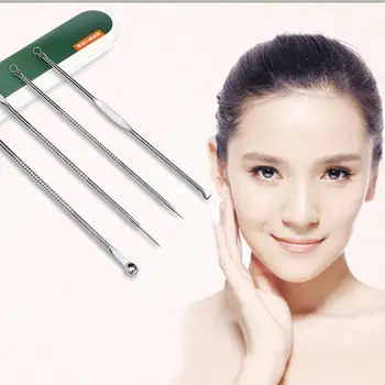 

4Pcs/Set Rose Gold Acne Blackhead Removal Needles Pimple Spot Extractor Cleanser Beauty Face Clean Care Tools