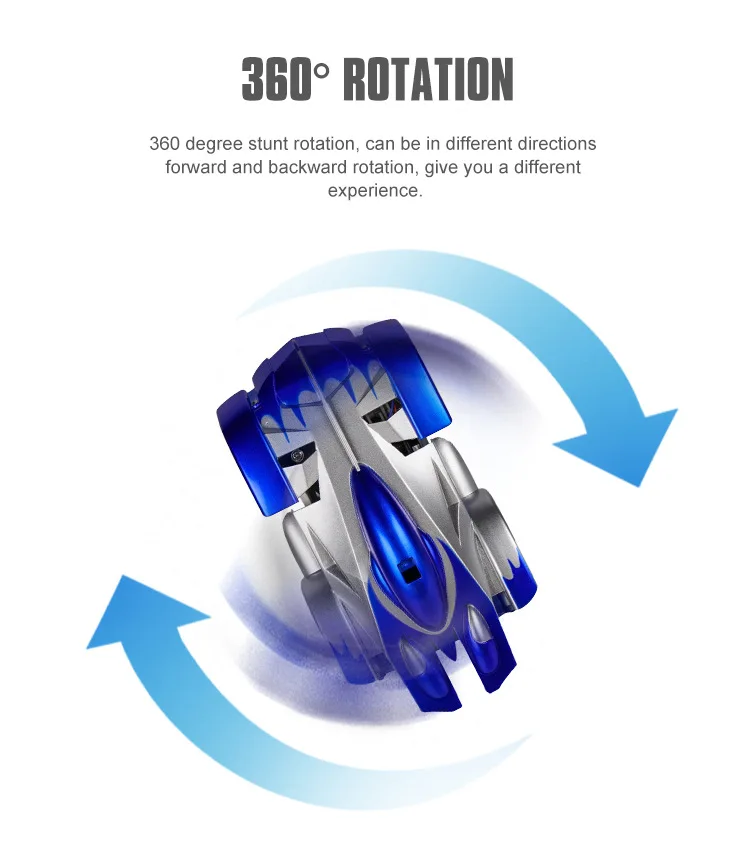 Мини радиоуправляемая машина для скалолазания на стену 360 Rotat с дистанционным управлением, трюковая машина, электрические игрушки, радиоуправляемая светодиодная Автомобильная антигравитационная машина, настенный гонщик