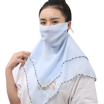 

Sunscreen mask shawl two in one female breathable neck guard neck cover full face chiffon cool thin section large mask