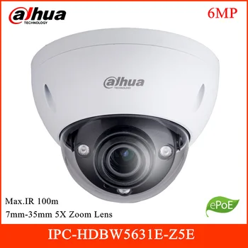 

Dahua 6mp IP Camera IPC-HDBW5631E-Z5E Smart H.264 H.265 7mm-35mm 5X zoom lens IR 100m Support SD Card WDR IR Dome Network Camera