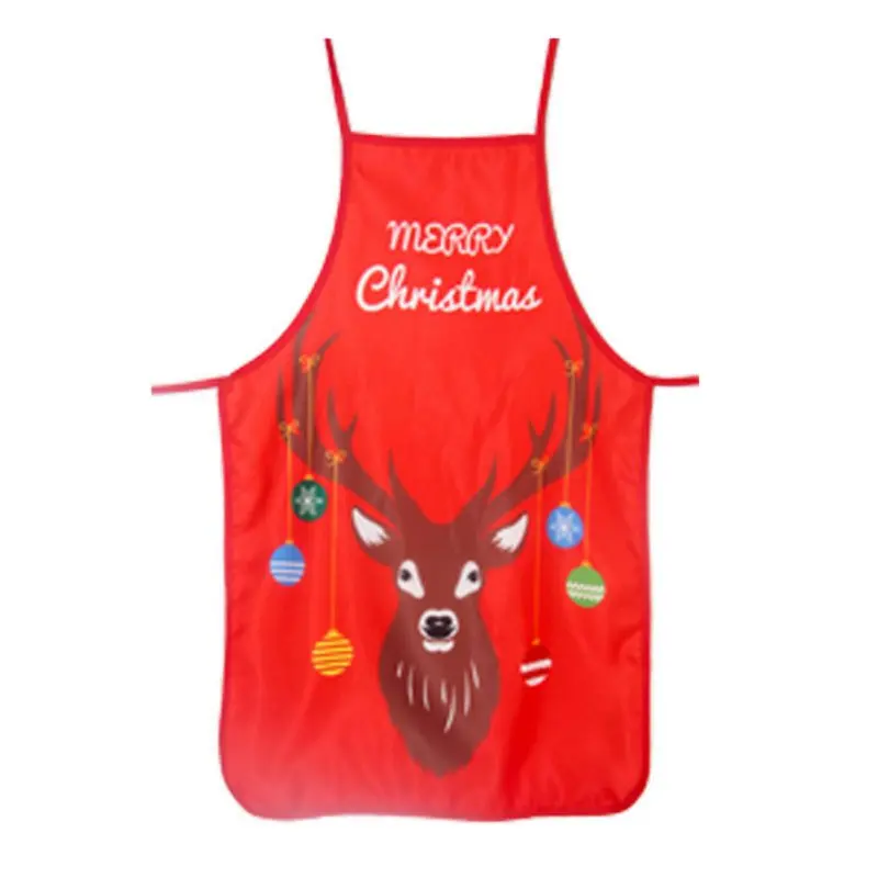 Christmas Aprons Cute Cartoon Printed Kitchen Aprons Home Kitchen Cooking Baking Cleaning Accessories 0*70cm