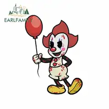 EARLFAMILY 13cm x 13cm for Clown Balloon Anime Cartoon Funny Car Stickers Waterproof Sunscreen Vinyl JDM Trunk Truck Graphics