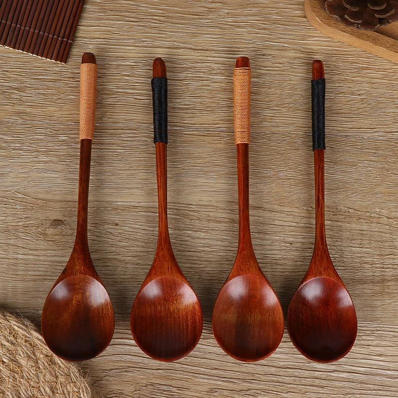 1pc Wooden Spoon Soup Teaspoon Kitchen Cooking Utensil Tool Creativa Bamboo Catering 16.5*4cm