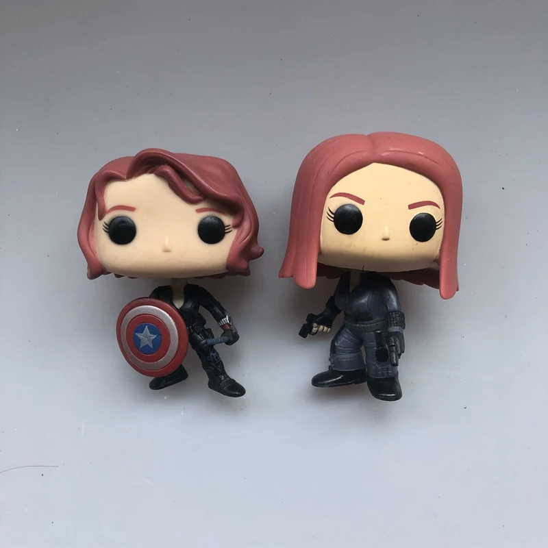Оригинальный Funko pop Подержанный Marvel: Черная Вдова капитан щит виниловая экшн