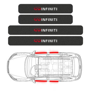 

Car Styling 4pcs Emblem for Infiniti Q50 Q50L Q30 Q70 G25 QX60 QX70 FX35 FX37 Carbon Fiber Door Sill Scuff Plate Decor Sticker