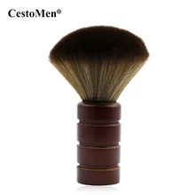 Cesto Мужская круглая щетка для чистки волос на шее, щетка для пыли для мужчин, щетка для бритья бороды, Мягкая шерстяная щетка для волос, Парикмахерская щетка для бритья с деревянной ручкой