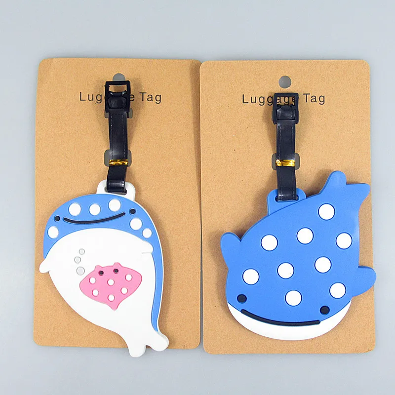 Cute Anime Blue Whale Octopus Dolphin Luggage Tags Bag Travel Accessories 3