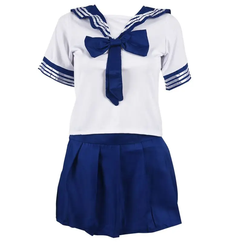 

New Japanese School Uniform Dress Cosplay Costume Anime Girl Lady Lolita Navy