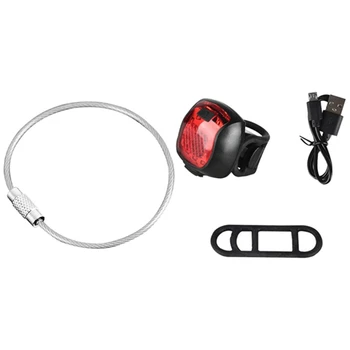

NEW-10Pcs Colorful EDC Keychain Stainless Steel Carabiner Key Holder & 1x Bicycle Smart Light Tail Light