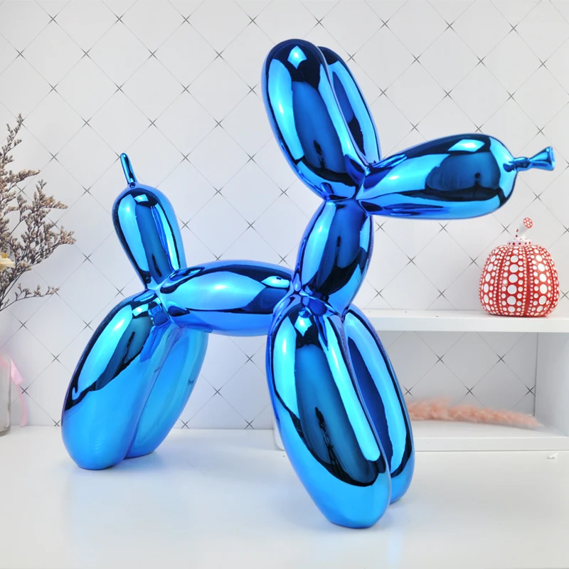 Escultura de perro globo grande, obras de arte contemporáneo, decoración de escritorio para el