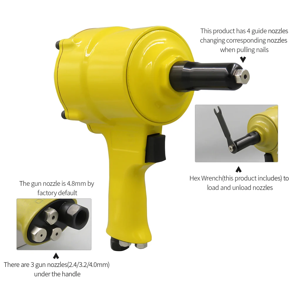 Pro Air клепальщик пневматический пистолет Тип поп заклепки пистолет с воздушным приводом Клепальщик