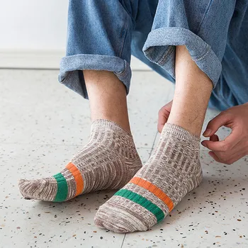 

Men's Socks Cotton Stripe Shallow Mouth Boat Socks Spring Autumn Male Casual Harajuku Breathable Men Ankle