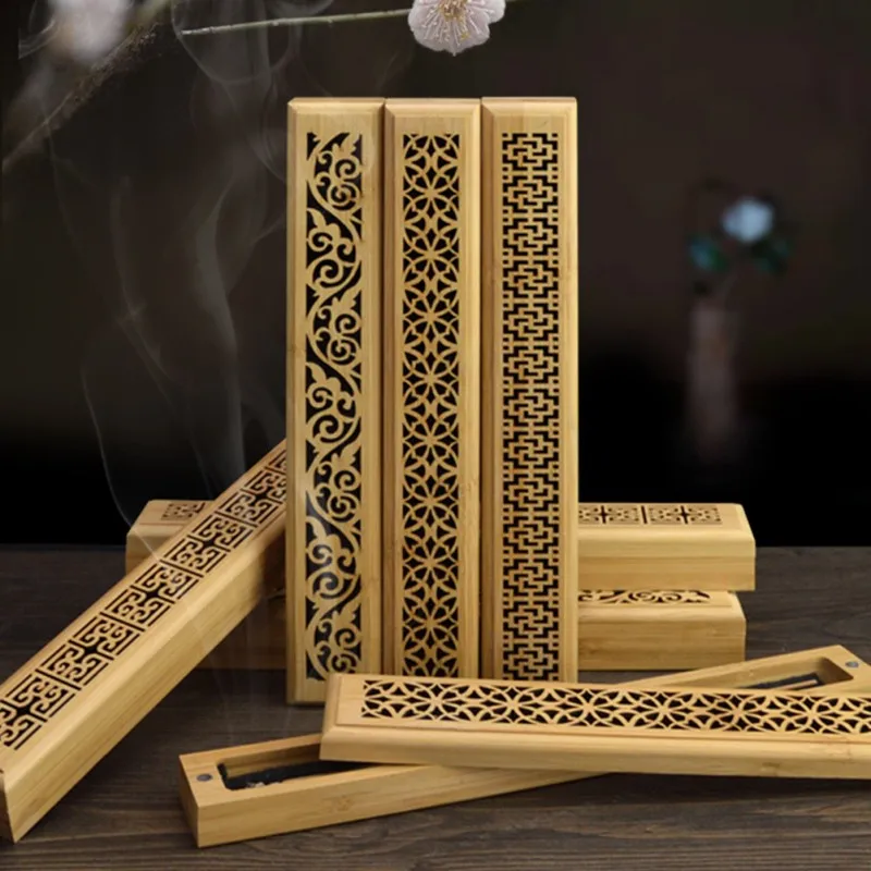 Ретро натуральный деревянный резной цветок ладан курильница Joss-stick вставленный держатель золовянный ароматерапия домашний декор ремесла