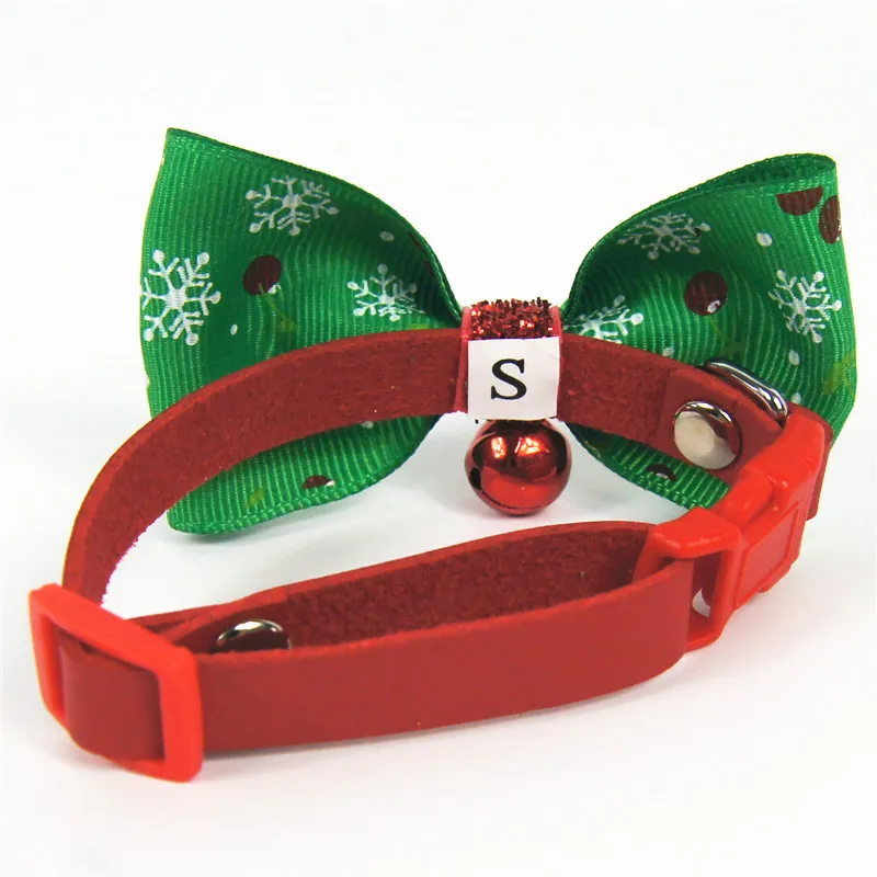 Christmas Holiday Pet Cat Dog Collar Bow Tie Adjustable Neck Strap Cat Dog Grooming Accessories Pet Product Supplies Christmas