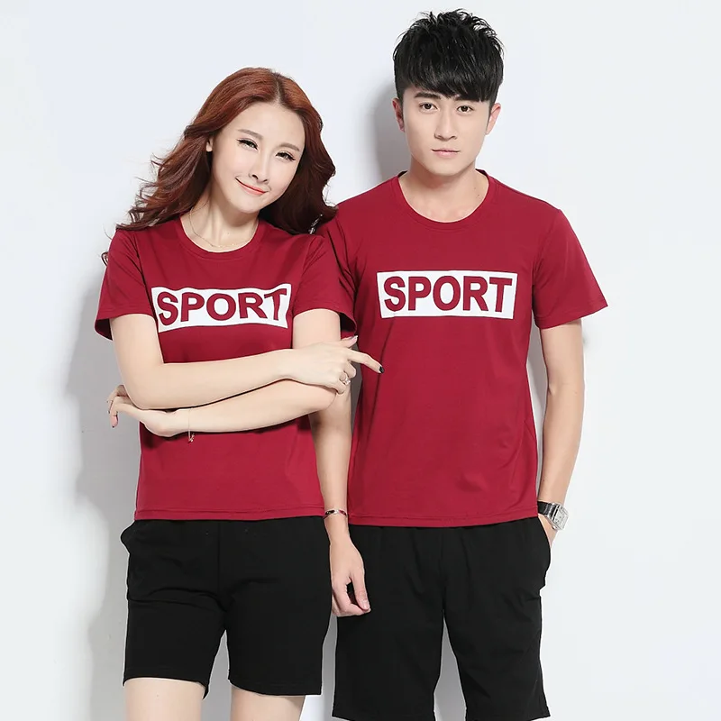 

Sports Set Men's Summer Pure Cotton Casual Short Sleeve Shorts Two-Piece Set Loose Thin Couples Middle-aged