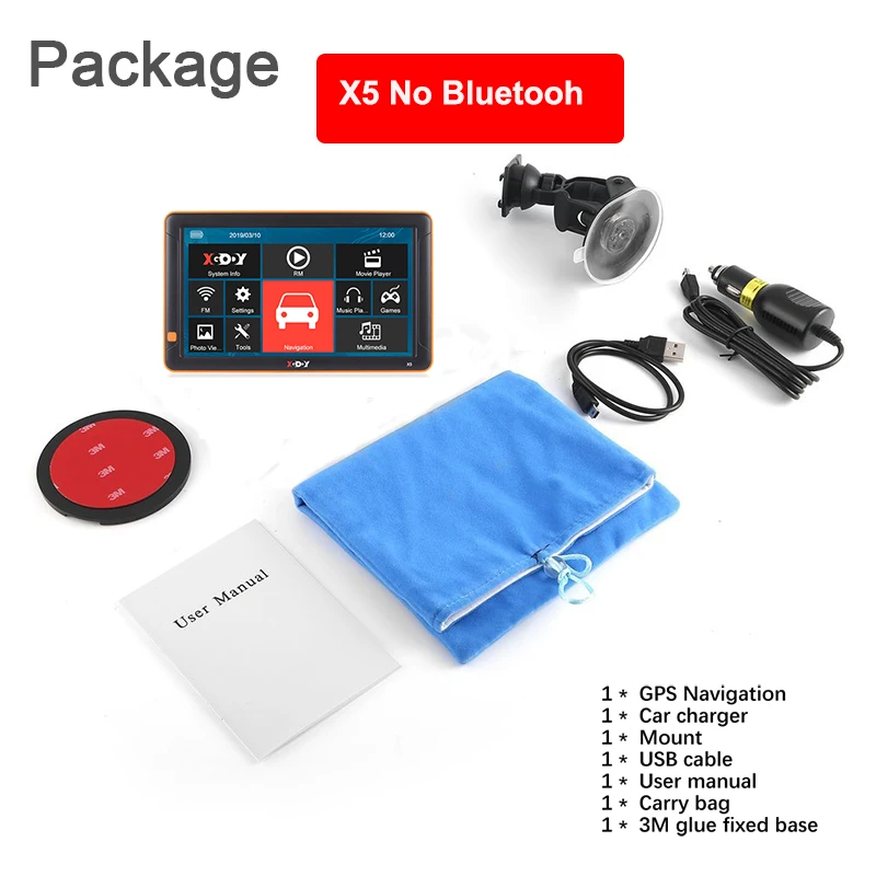 X5 No Bluetooth XGODY 9 ''автомобильный грузовик gps навигация 256 МБ+ 8 Гб Сенсорный экран Sat Nav Bluetooth опционально карта Россия Navitel Европа навигатор - Размер экрана, дюймов: X5 No Bluetooth