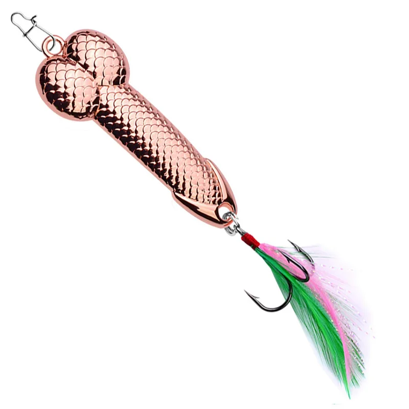 Creative Toy Penis Hard Fishing Lures Metal Spoon Baits Gift for Men  Boyfriend