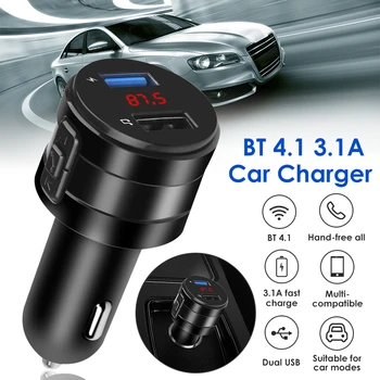 

Car USB FM Transmitter Bluetooth 4.1 Car Charger 3.1A Dual USB Adapter Car MP3 Player Wireless Audio Receiver