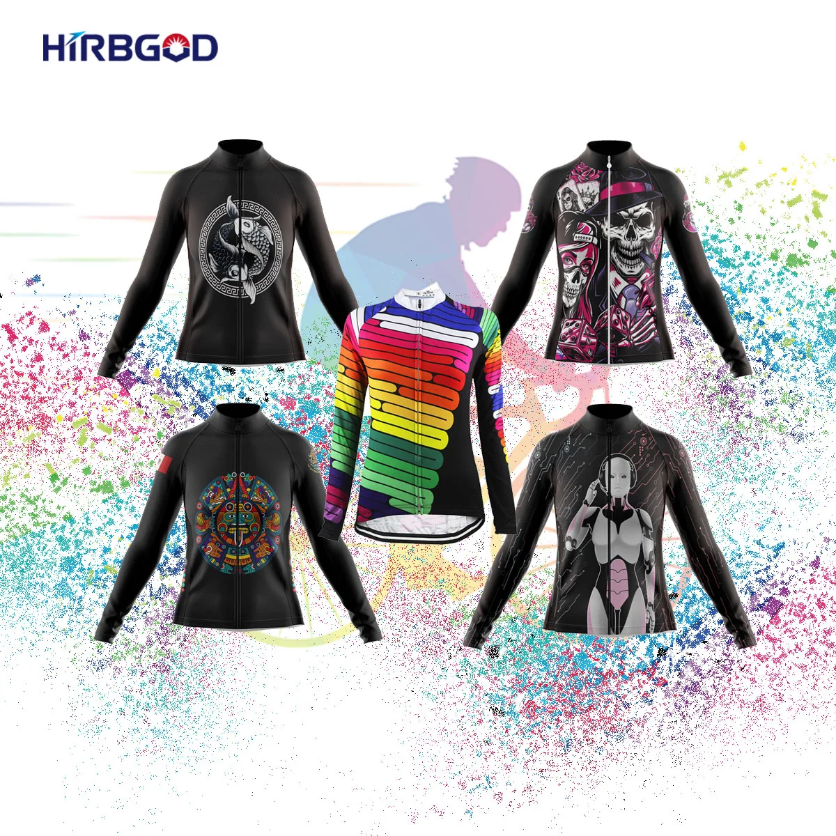 

HIRBGOD 2022 Breathable Long Sleeve Cycling Jersey Women's Minimalist Style Bicycle Jerseys Outdoor MTB Mountain Road Bike Wear