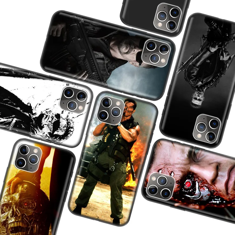 Черный чехол Terminator для Apple iPhone 11 Pro XR 7 8 6 6S Plus X XS MAX 5 SE мягкий из ТПУ