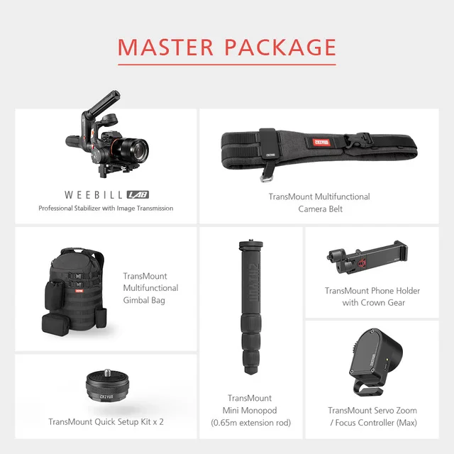 ZHIYUN Official WEEBILL LAB 3-Axis Image Transmission Stabilizer for Mirrorless Camera Sensor Control Handheld Gimbal in Stock - Цвет: Master Package