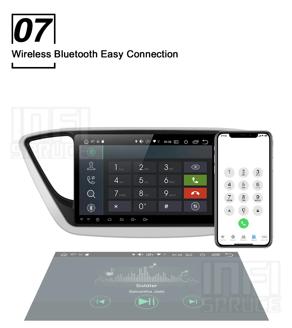 Sale infispruce Car DVD GPS For Hyundai Verna Solaris 2017 Quad Core 9" Android 9.0  Car pc Head unit 1024*600 Car Radio Navigation 8