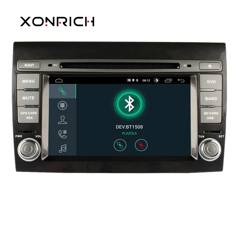 Xonrich 2 Din Auto Radio Android 9 For Fiat/Bravo 2007-2012 Car GPS Stereo Multimedia Player Blueto