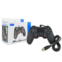 Manette de jeu PS4 en caoutchouc, modèle privé, poignée filaire, vibration, contrôleur de jeu, stable, pour hôte de PS4