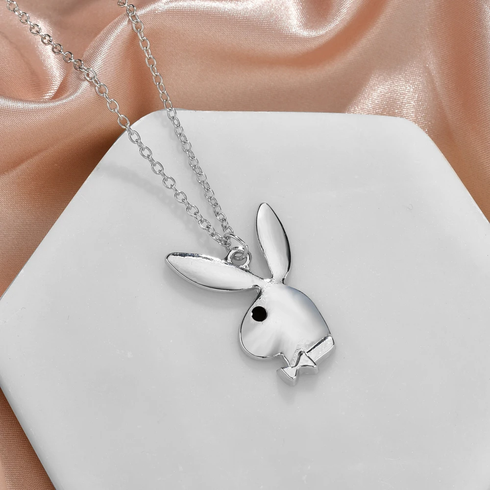 

Cute Silver Color Rabbit Necklace Rabbit Pendant Charm DIY Jewelry For Friend's Gift Accessories Wholesale Women Jewelry