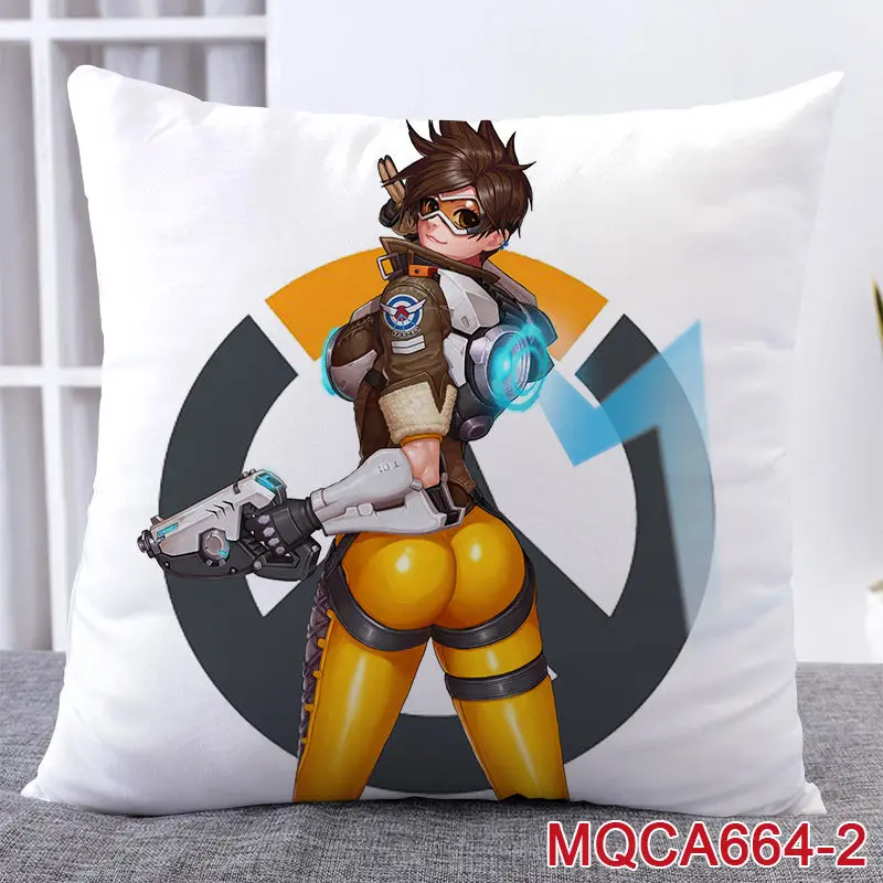 45X45 см аниме игра Overwatch наволочка OW dva Mercy Mei Hanzo Genji Reaper Dakimakura Чехол 3D двухсторонний принт наволочка - Цвет: 16