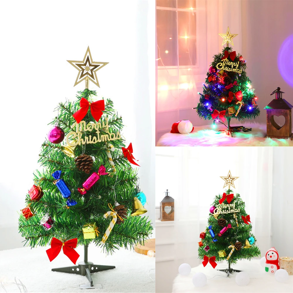 50 см Рождественское украшение для дома Мини Рождественская елка с светодиодный светильник настольные украшения