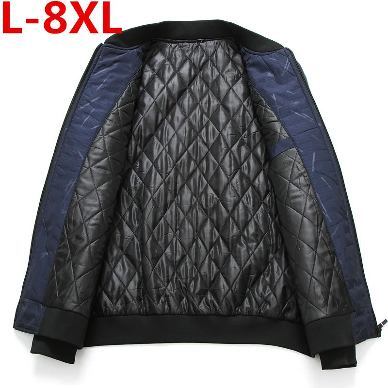 8XL 7XL 6XL размера плюс модное мужское зимнее пальто на молнии со стоячим воротником