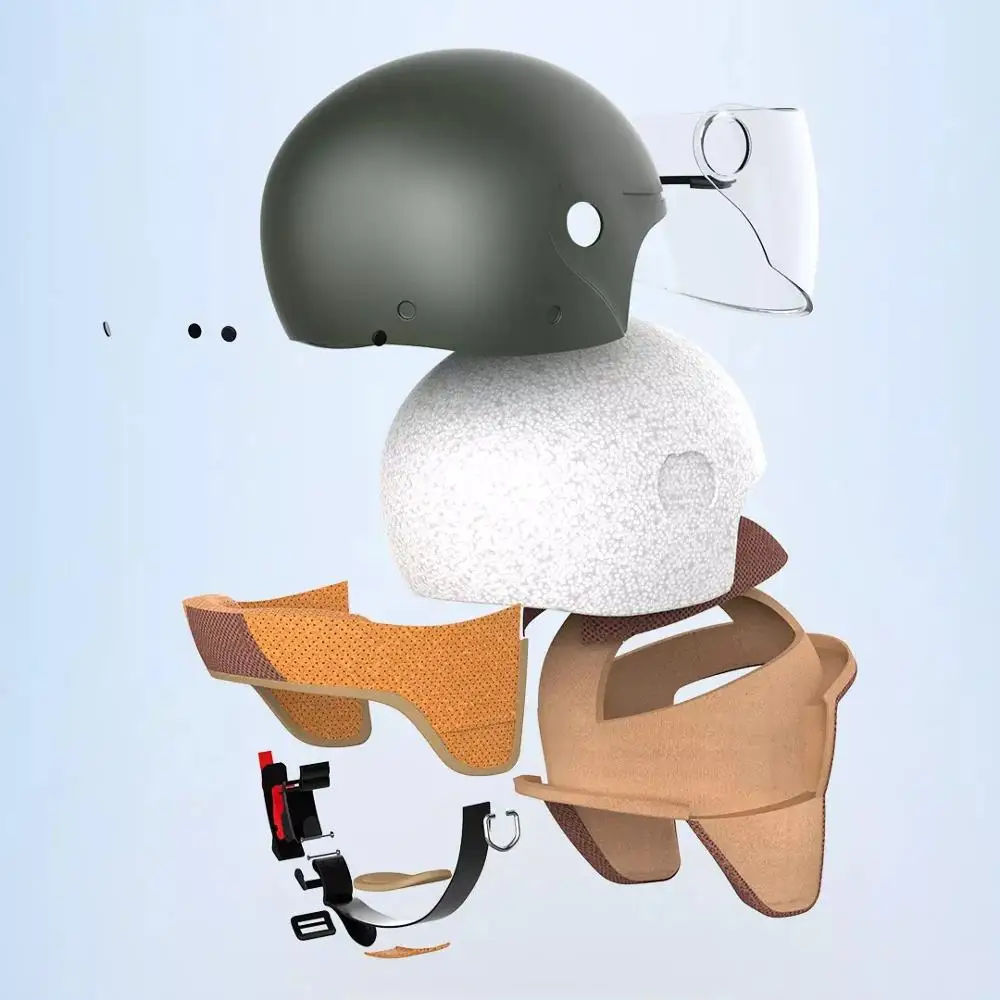 

Мотоциклетный шлем youpin Smart4u Knight в стиле ретро, мягкая защита для ушей в минималистическом стиле, для электрического велосипеда
