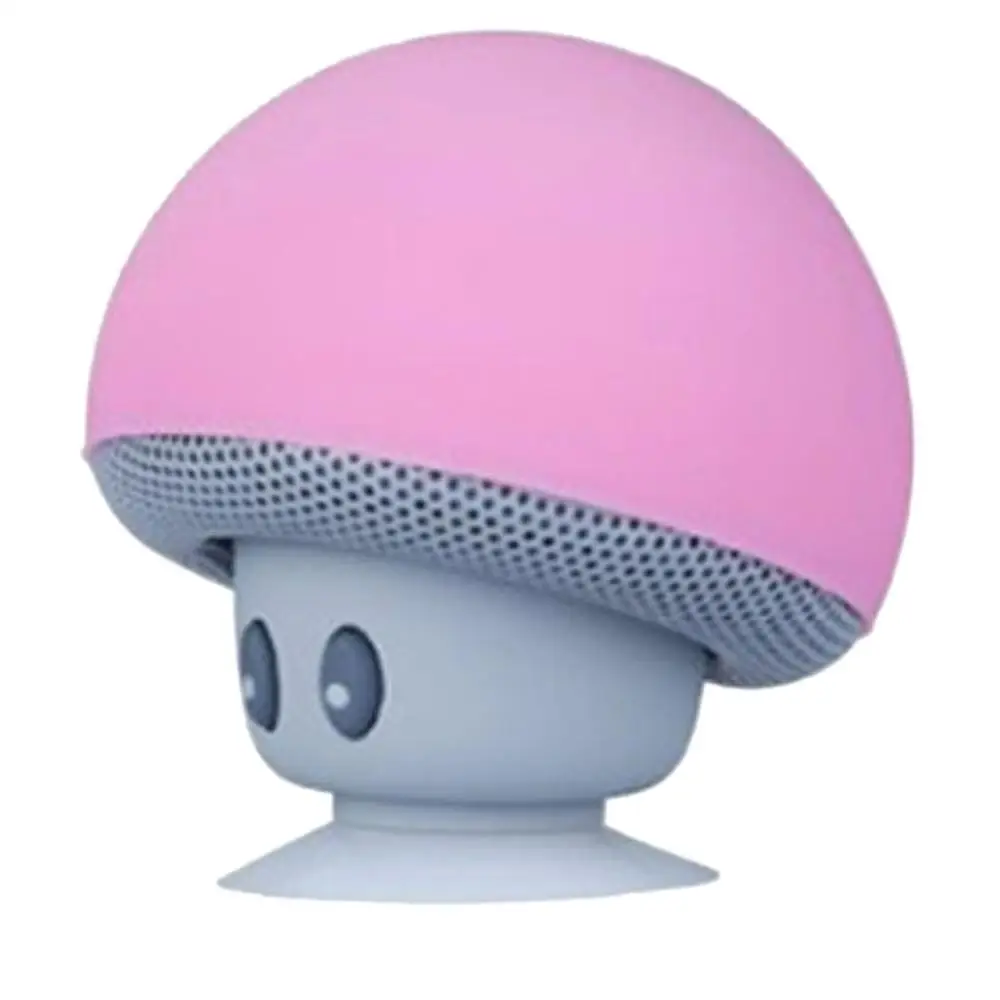 Беспроводной Bluetooth мини динамик гриб Водонепроницаемый всасывания Handfree держатель музыкальный плеер для Iphone Android - Цвет: Розовый