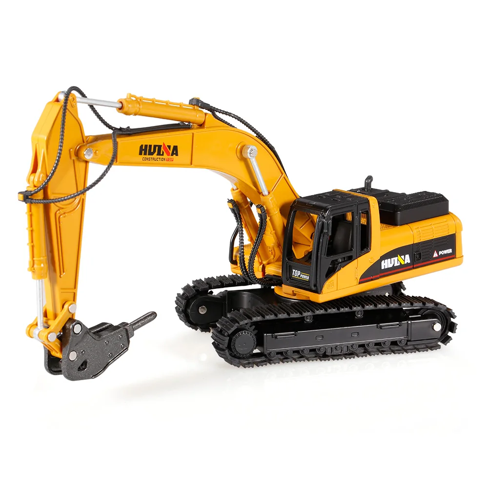 

1711 1/40 1/50 Drill Excavator Engineering Caterpillar Vehicle with Alloy Breaking Hammer Kids Toy Housing Decoration Collection