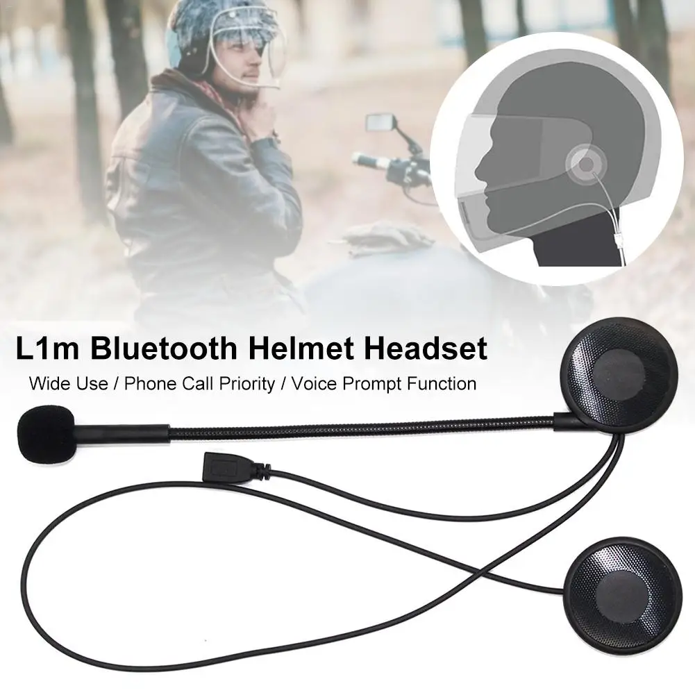 

L1M Ultra-thin Motorcycle Helmet Wireless Bluetooth Headset Earphone Helmet Speaker With Sponge Microphone