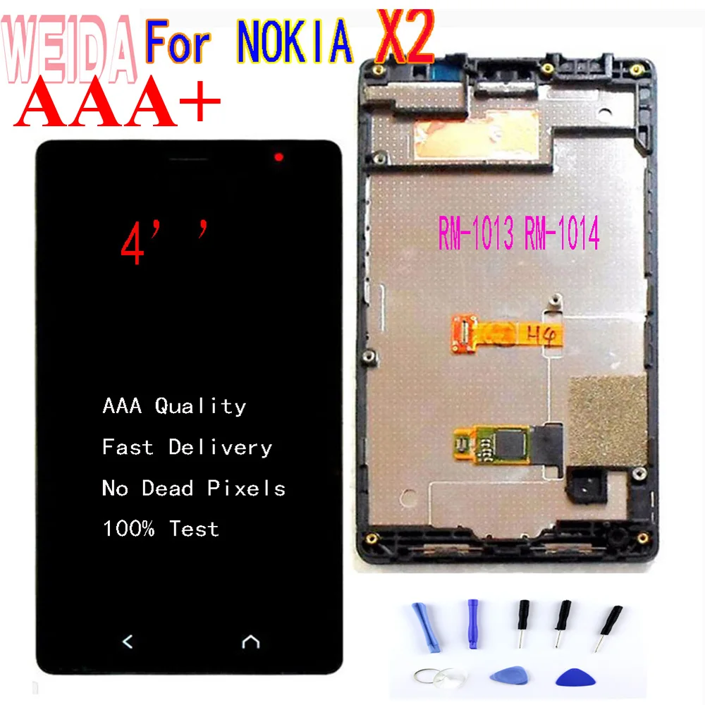 WEIDA 4 ''для NOKIA X2 ЖК-дисплей кодирующий преобразователь сенсорного экрана в сборе для NOKIA X2 Dual RM-1013 RM-1014 X2DS дисплей с инструментом