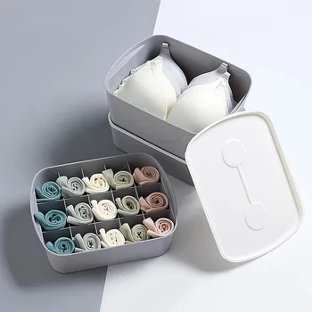 

Drawer Closet Organizers Boxes For Underwear Bra Home Storage Plastic Storage Box With Lid Scarfs Socks Bra Storage Organization