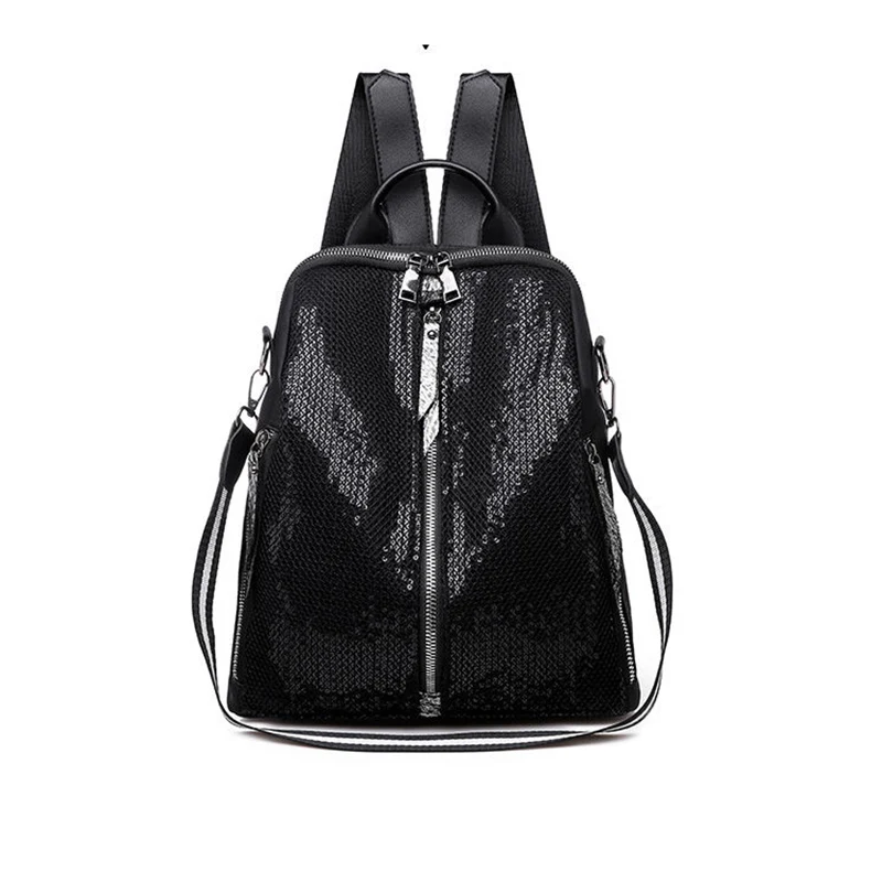 

Simple style ladies backpack Travel Oxford cloth stitching sequins Shoulder Bags juvenile college bag Backpack Mochila 0C13