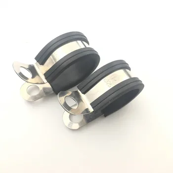 

Free shipping 50pcs/lot 304 Stainless Steel Rubber Lined P Clips Cable Mounting Hose Pipe Clamp Mikalor