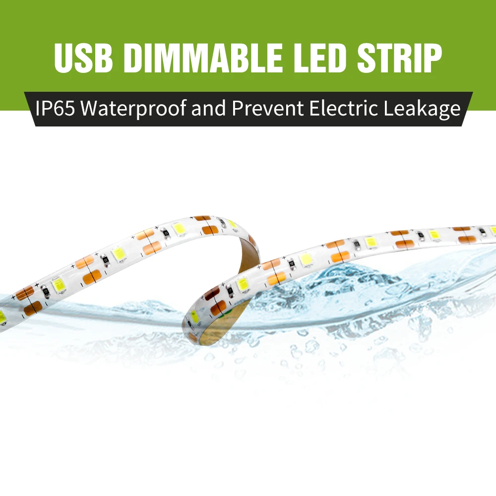 DC 5V USB LED Strip Waterproof Stepless Dimmable LED Light 2835 1M 2M 3M 4M 5M LED Strip Christmas Decorations For Home LED