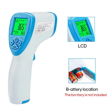 

High Quality Non-Contact IR Pyrometer LCD Temperature Gun Forehead Gun Red Infrared Thermometer Back Light Style Random Delivery