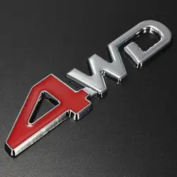 Металлическая хромированная Автомобильная 3D 4WD логотип-Красный Съемная эмблема, значок Автомобильные Моторные наклейки идеальное