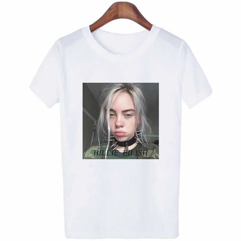 3820 Уличная футболка в стиле хип-хоп Billie Eilish, женская футболка в стиле Харадзюку, повседневная мужская футболка с круглым вырезом и короткими рукавами, крутая графическая футболка в стиле хипстер - Цвет: 3820