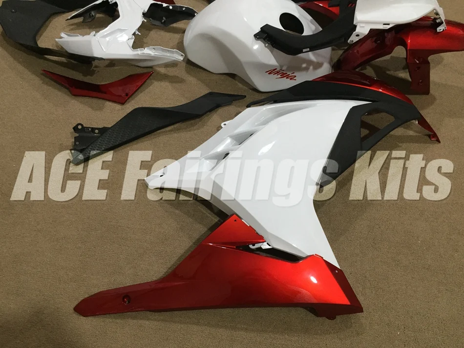 ABS обтекатель комплект для Kawasaki Ninja300 EX300 300R 2013 13 14 15 16 обтекатели впрыска+ крышка бака красный белый