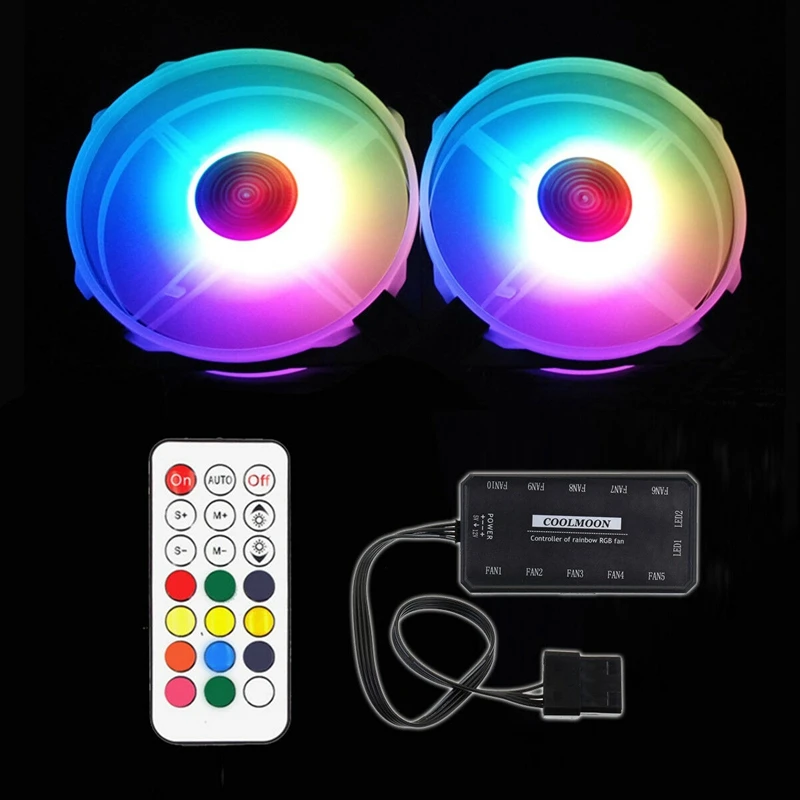 2 шт вентиляторы RGB Go сабвуфер PC компьютерный игровой 16 миллионов цветов