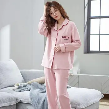 

set long sleeve cotton sleepwear pijama cartoon print home clothes winter female pyjama suit Fdfklak High quality women pajamas