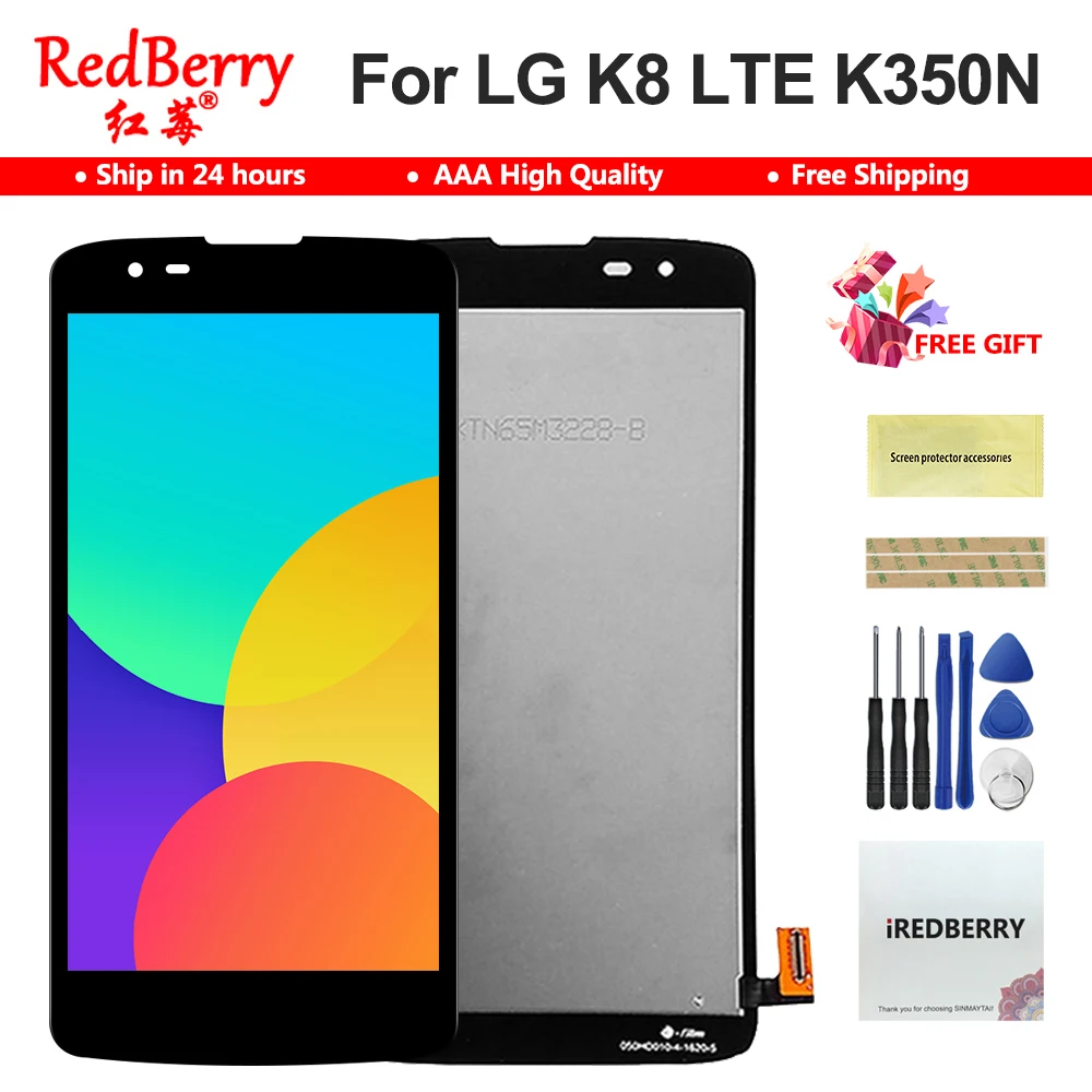 Redberry новый 5 0 ''ЖК-дисплей для LG K8 LTE K350N K350E K350DS ЖК-дисплей с кодирующий