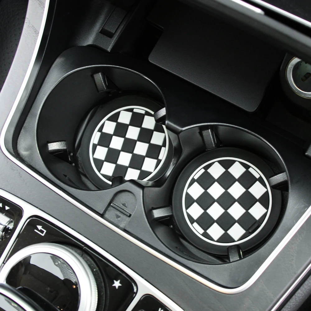 2PC Silicone Black Car Auto Water Cup Slot Non-Slip Rubber Mat Accessories car protective pad car interior accessories